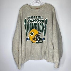Nutmeg Mills Super Bowl XXI Champions Green Bay Packers Sweatshirt 1997 XXL